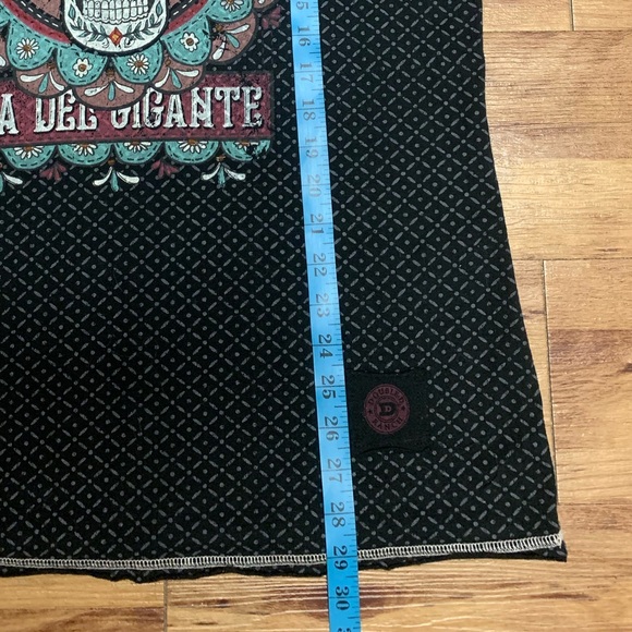 Double D Ranch Black Long Sleeve Día del Gigante Design Embroidery Top Cotton - Picture 15 of 16